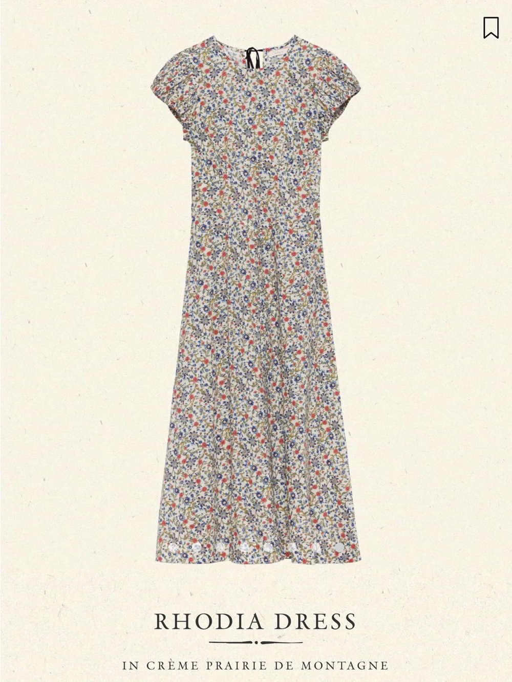 Doen Rhodia Midi Dress in Creme with Multicolor Floral - Picture 2 of 10
